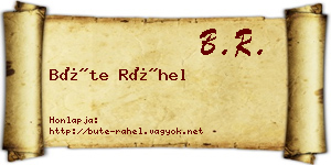 Büte Ráhel névjegykártya